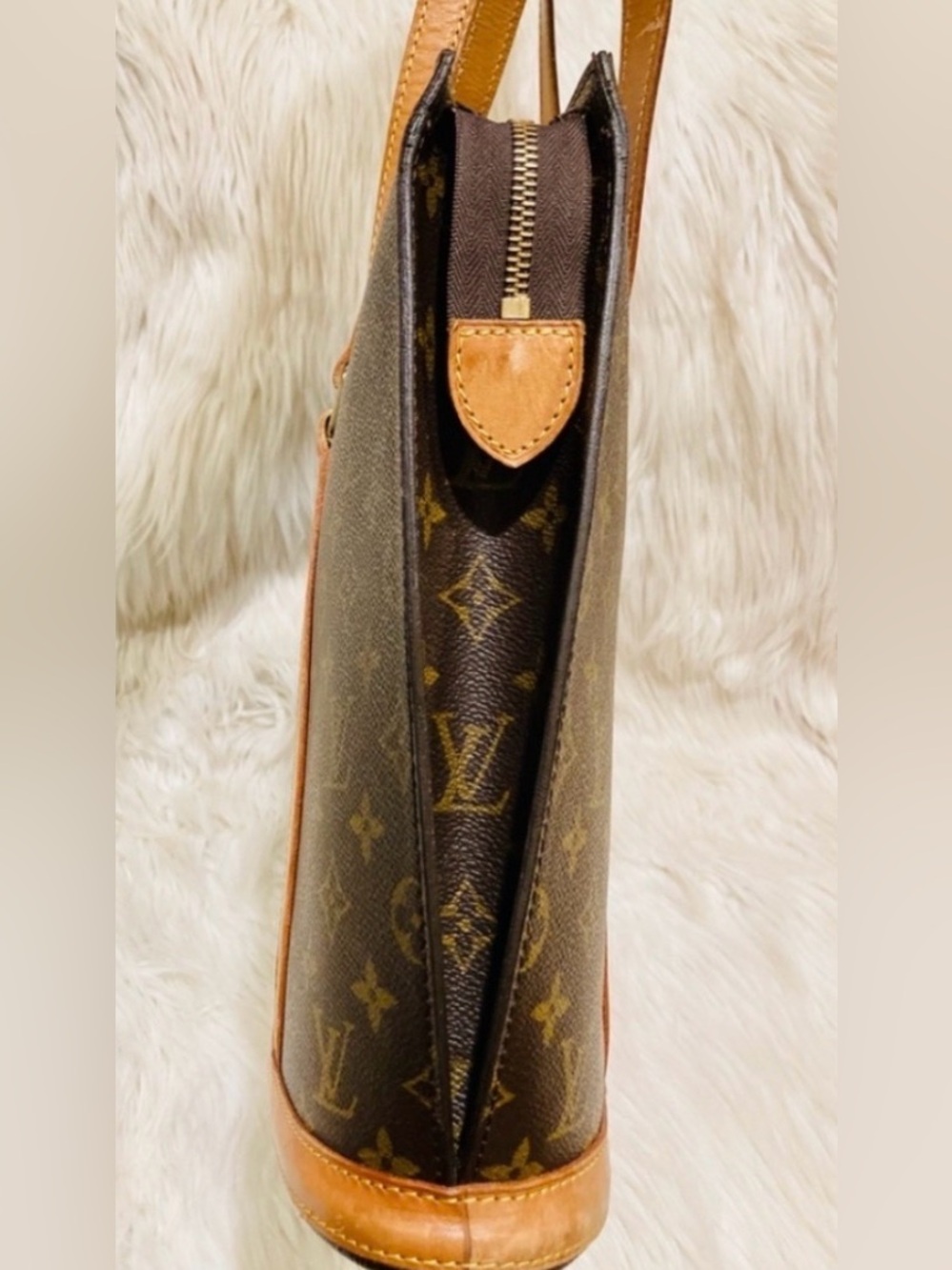 Louis Vuitton Monogram Babylone Canvas Leather Bag Tote in Brown and Tan VI0995 - Picture 5 of 12